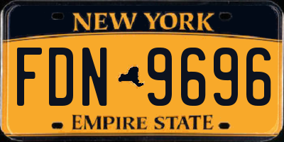 NY license plate FDN9696