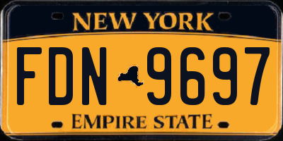 NY license plate FDN9697