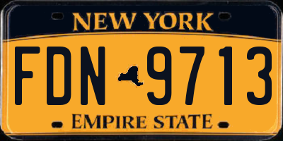NY license plate FDN9713
