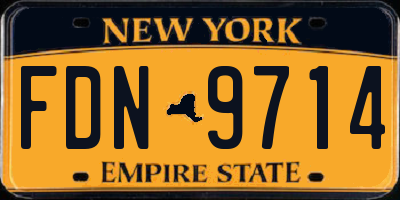 NY license plate FDN9714