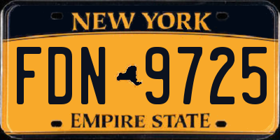 NY license plate FDN9725