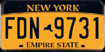 NY license plate FDN9731