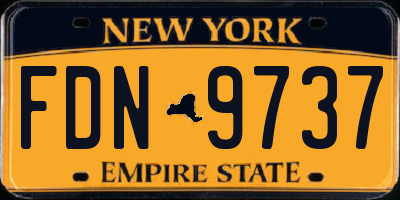 NY license plate FDN9737