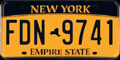 NY license plate FDN9741