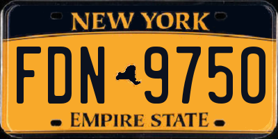 NY license plate FDN9750