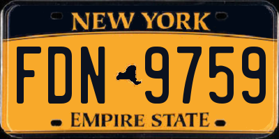 NY license plate FDN9759