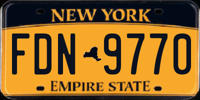 NY license plate FDN9770