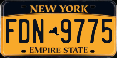 NY license plate FDN9775