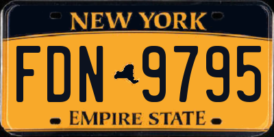 NY license plate FDN9795