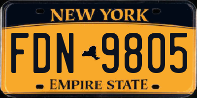 NY license plate FDN9805