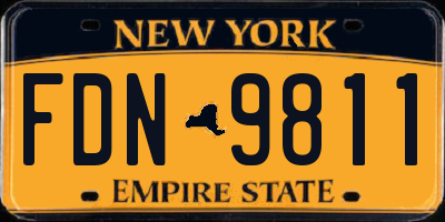 NY license plate FDN9811