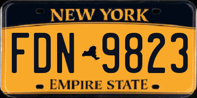 NY license plate FDN9823