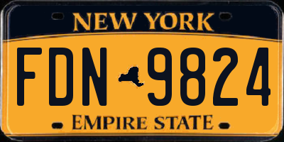 NY license plate FDN9824