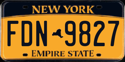 NY license plate FDN9827
