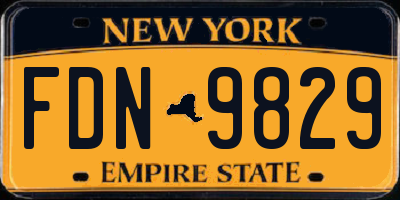 NY license plate FDN9829