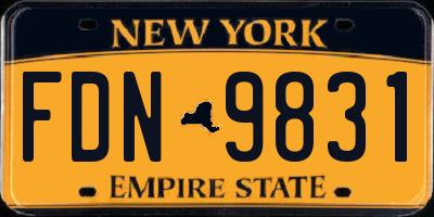 NY license plate FDN9831