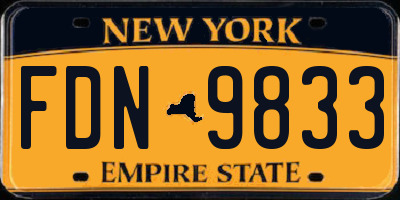 NY license plate FDN9833