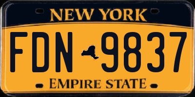 NY license plate FDN9837
