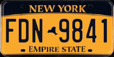 NY license plate FDN9841