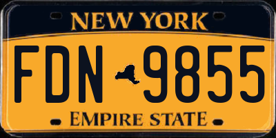 NY license plate FDN9855