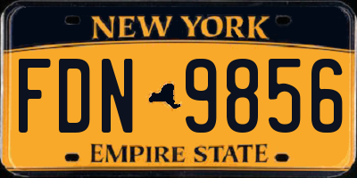 NY license plate FDN9856