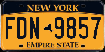 NY license plate FDN9857