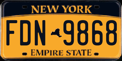 NY license plate FDN9868