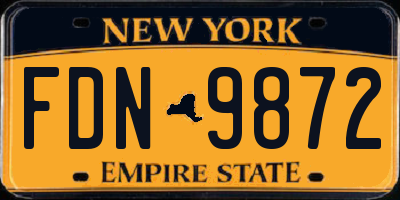 NY license plate FDN9872