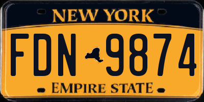 NY license plate FDN9874
