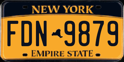 NY license plate FDN9879