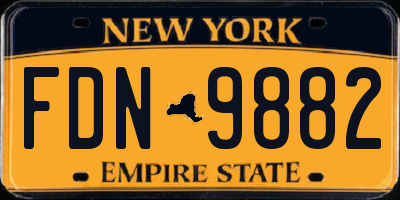 NY license plate FDN9882