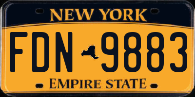 NY license plate FDN9883