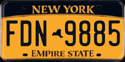 NY license plate FDN9885
