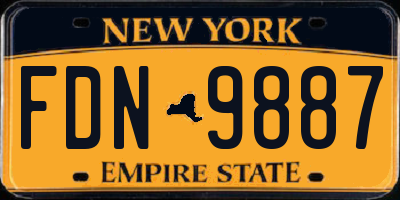 NY license plate FDN9887
