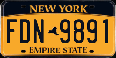 NY license plate FDN9891