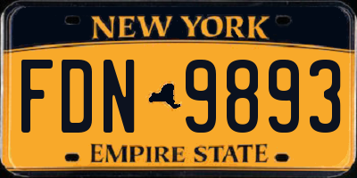 NY license plate FDN9893