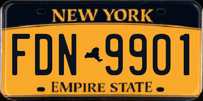 NY license plate FDN9901