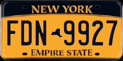 NY license plate FDN9927