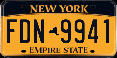 NY license plate FDN9941