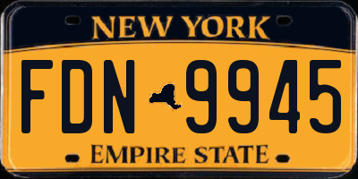 NY license plate FDN9945