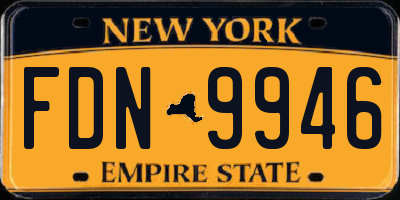 NY license plate FDN9946