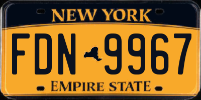 NY license plate FDN9967