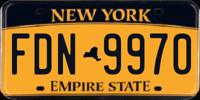 NY license plate FDN9970
