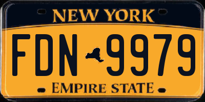 NY license plate FDN9979