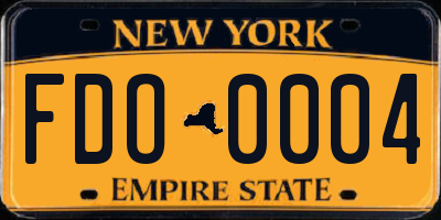 NY license plate FDO0004