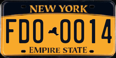 NY license plate FDO0014