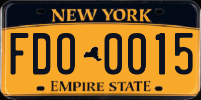 NY license plate FDO0015