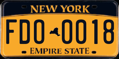 NY license plate FDO0018