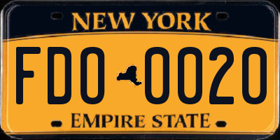 NY license plate FDO0020