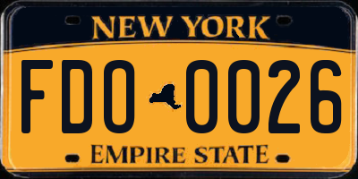 NY license plate FDO0026